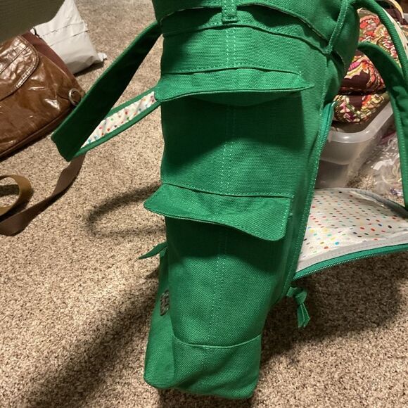 OGIO HAMPTON SOLD OUT LAPTOP BAG KELLY GREEN POLKA DOT SCHOOL BAG PREPPY TOTE - Picture 5 of 7